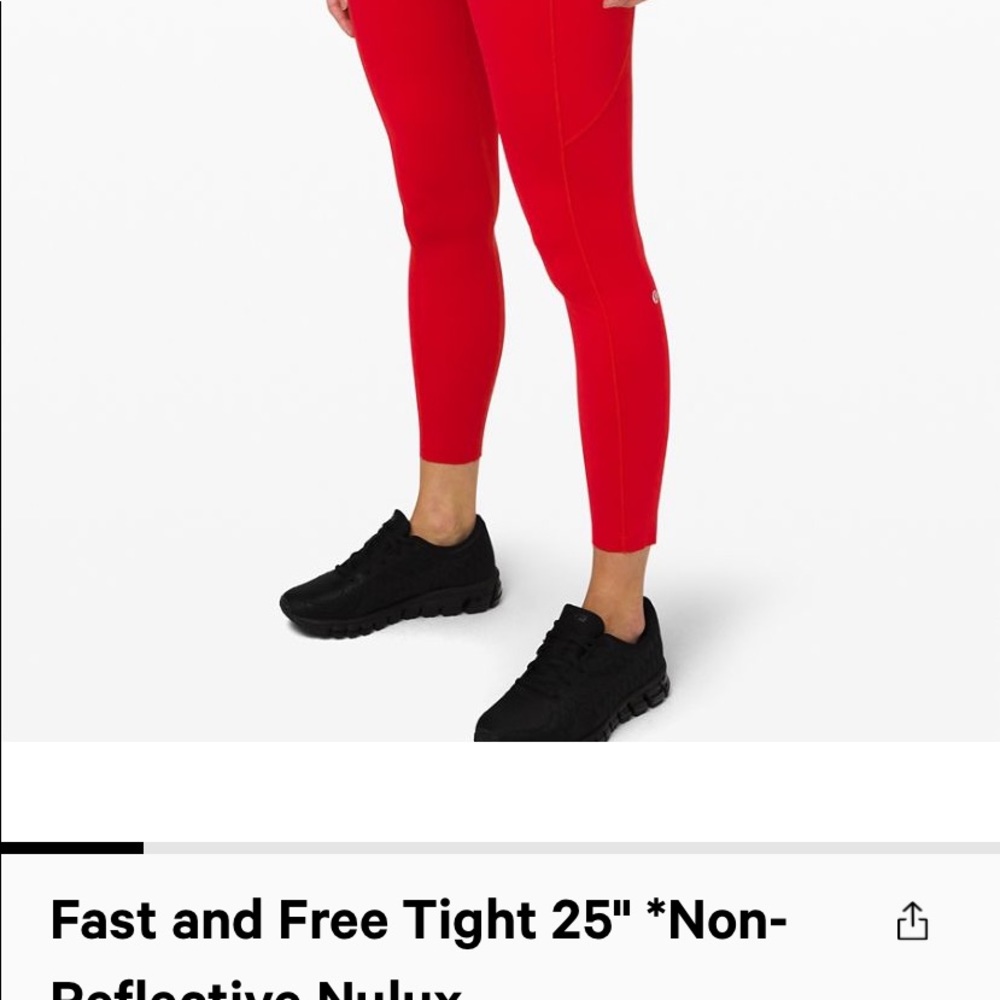 Lululemon fast and free tight 25” sz2